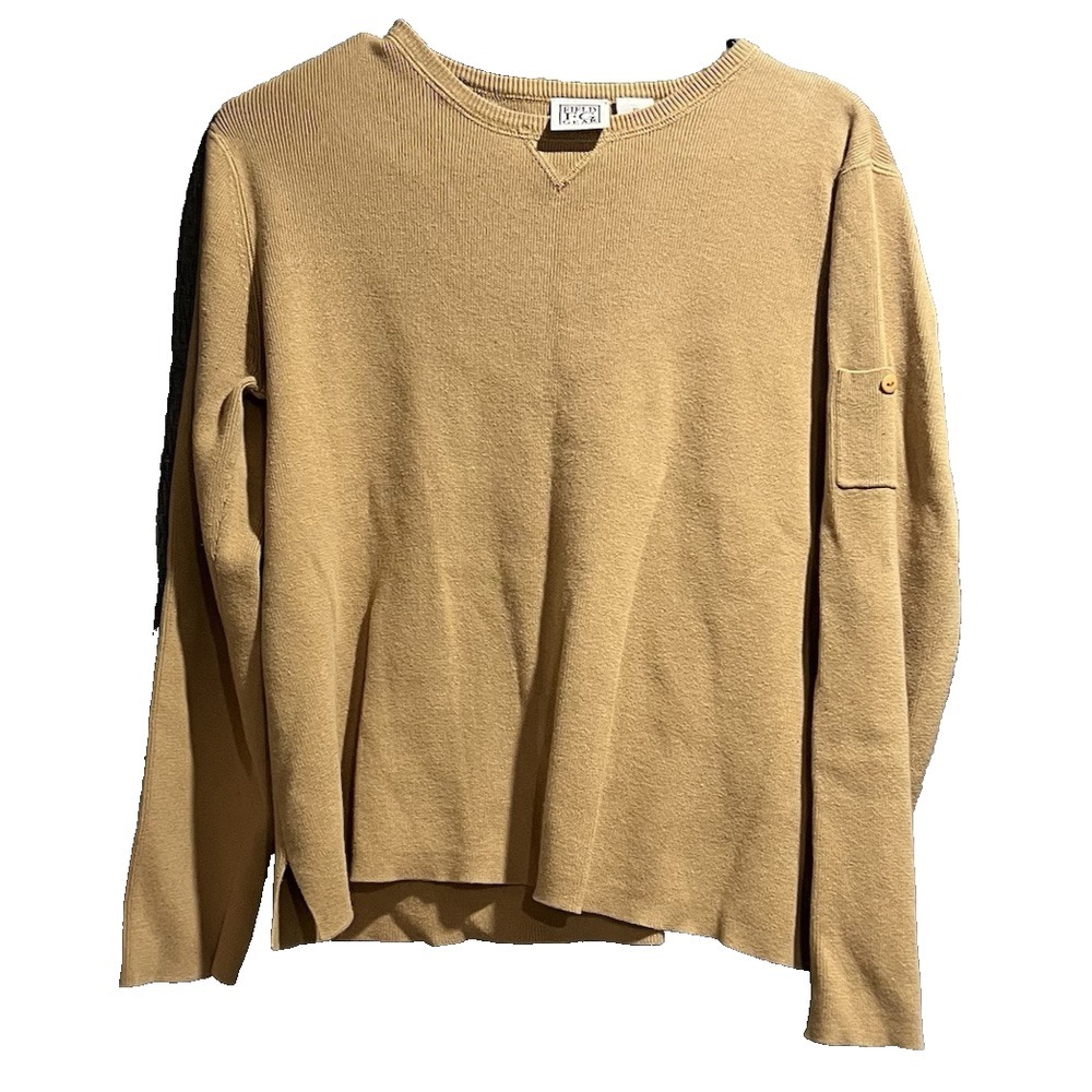 Field Gear Women Size PL Beige Tight Rib Knit Cotton Sweater Australia Made